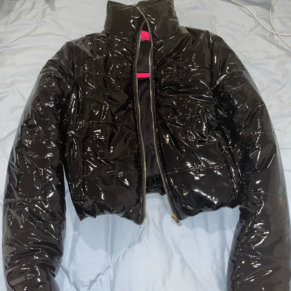 Black Shiny Puffer Jacket